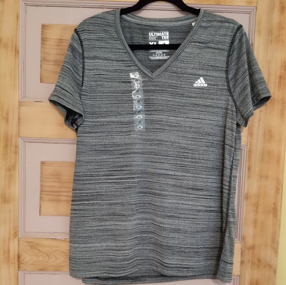 Adidas Heather Gray Ultimate Workout Tee Sz XL